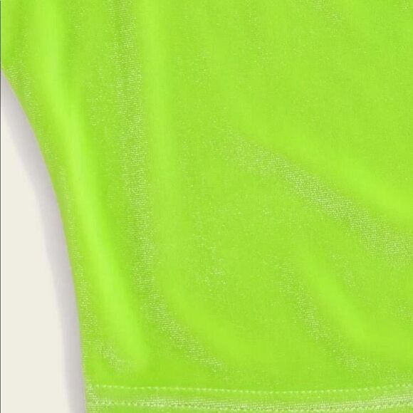 SHEIN | Lime Green Velvet Crop Tank Top Medium - Picture 7 of 7